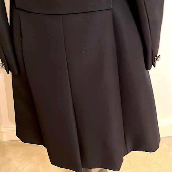 Vtg Christian Dior New York Black Ottoman Wool Silk Dress Coat Size 4-6 Like New - Picture 9 of 9